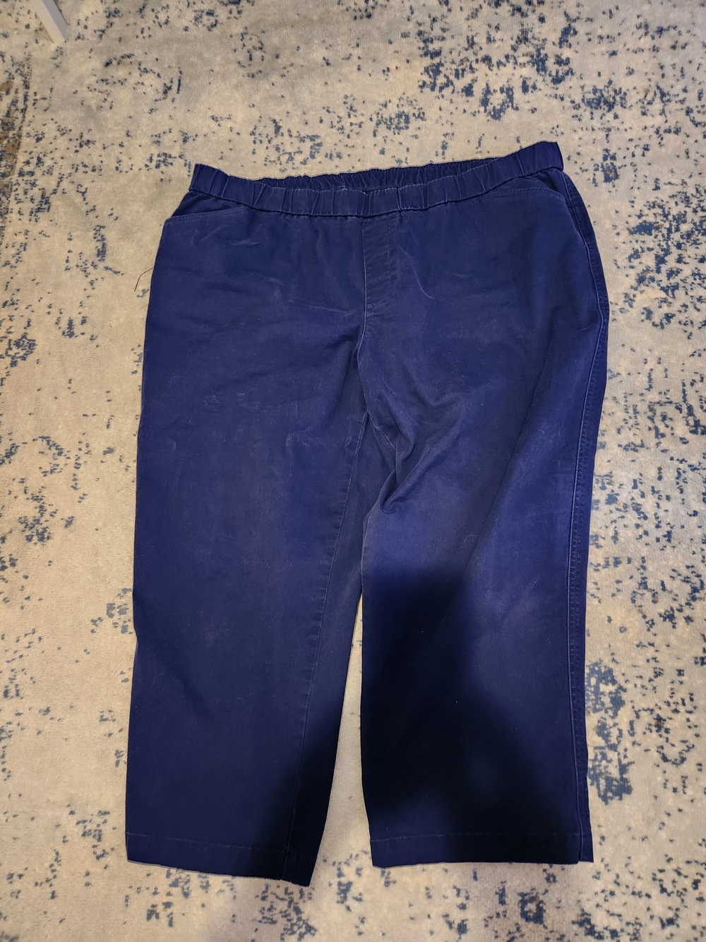 Lands' End Women's Navy Cropped Pull-On Pants